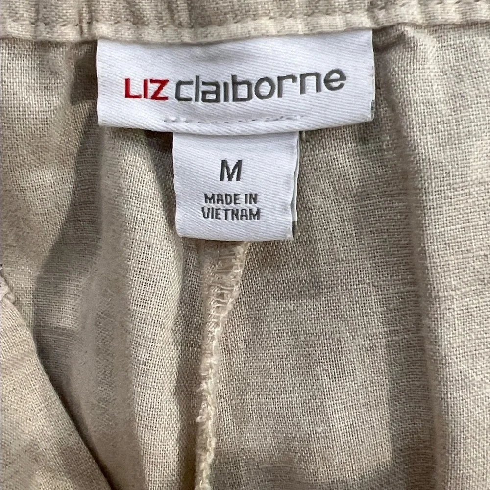 Flax Beige Linen-Blend Drawstring Chinos